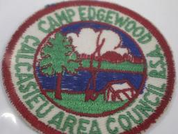 Six Early BSA Camp Patches in Soft Embroidered Fabric Style