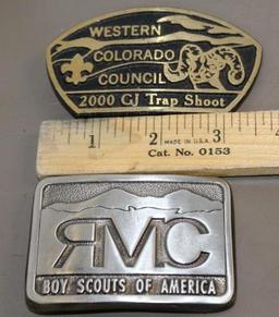 Two Colorado BSA Belt Buckles