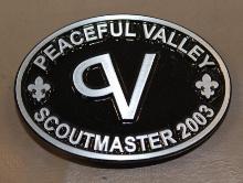 Peaceful Valley Scoutmaster 2003 Belt Buckle