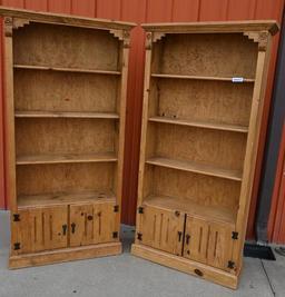 Two 32x10x72" Pine Shelving Units