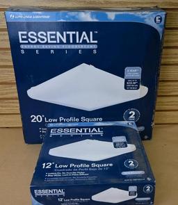 20" & 12" Lithonia Lighting Essential Series Low Profile Square Light Fixtures