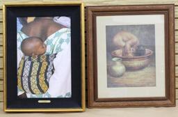 Pair of Framed Prints of Child-Themed Art