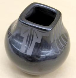 Beautiful Small Black Indigenous-Made Pot