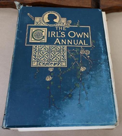 Girls Own Annual with Folding Wood Book Display