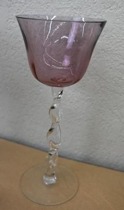 Seven Purple Martini Glasses & More