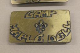 Three Full-Size Brass BSA Belt Buckles