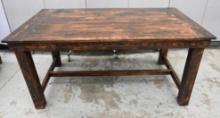 Solid Wood Dining Table with Dark Finish