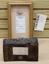 Framed and Certified Pieces of the Berlin Wall and Palace Rd. Wood Brick