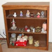 Wood Bookcase with Contents