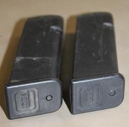 Two Glock 40 S&W Magazines in Leather Pouch