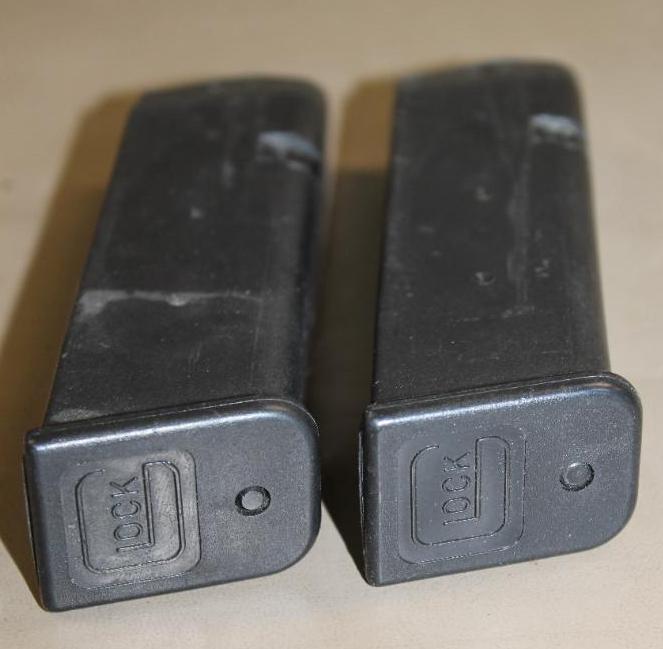 Two Glock 40 S&W Magazines in Leather Pouch