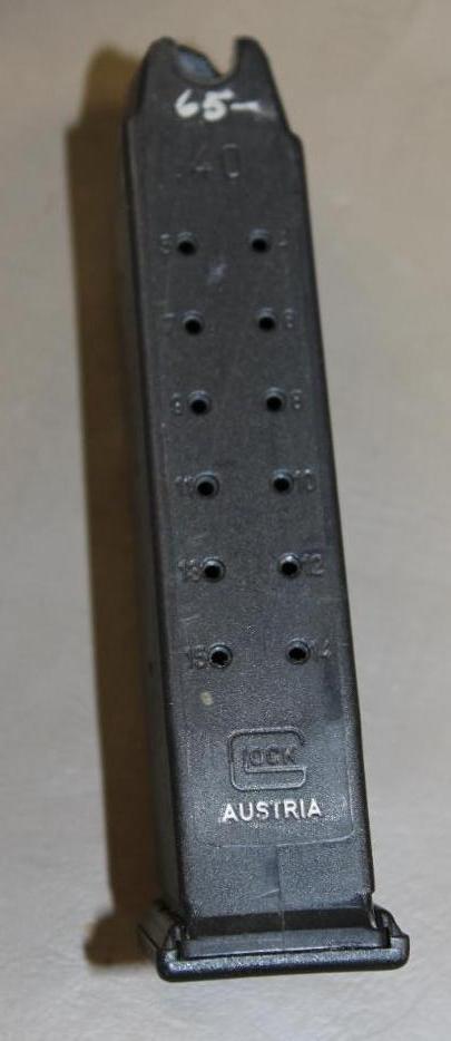 Two Glock 40 S&W Magazines in Leather Pouch