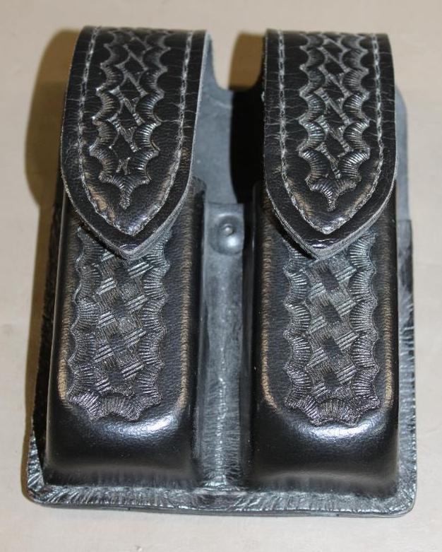 Two Glock 40 S&W Magazines in Leather Pouch