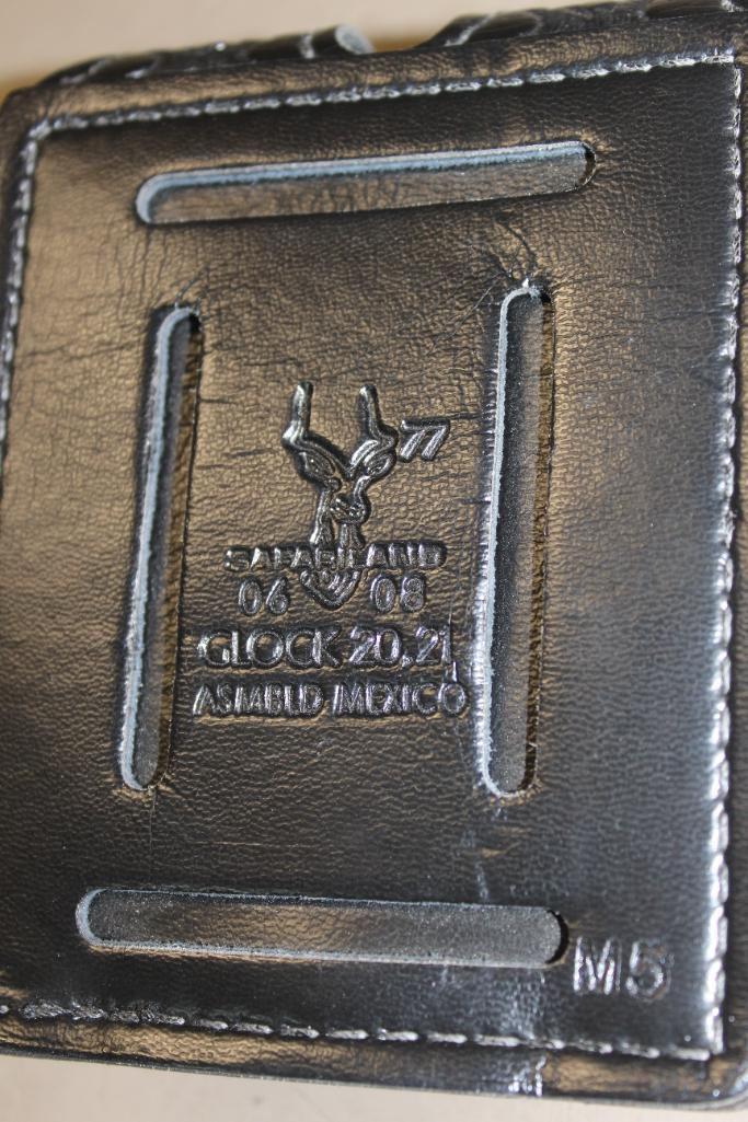 Two Glock 40 S&W Magazines in Leather Pouch