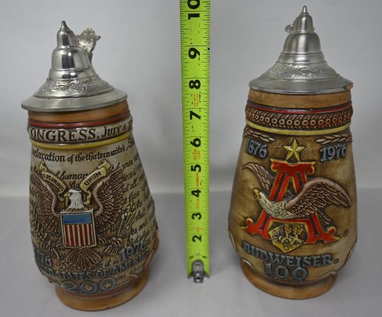 Budweiser 100 & 200 Year Steins