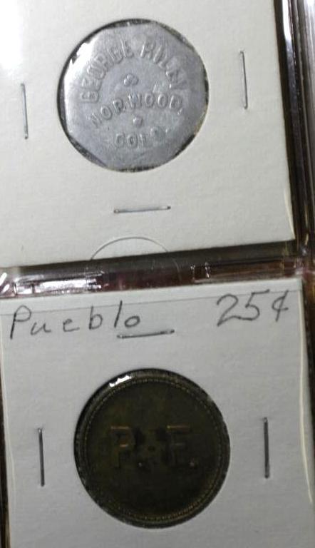 Binder Filled with Collectible Colorado Trade Tokens and Guide Book