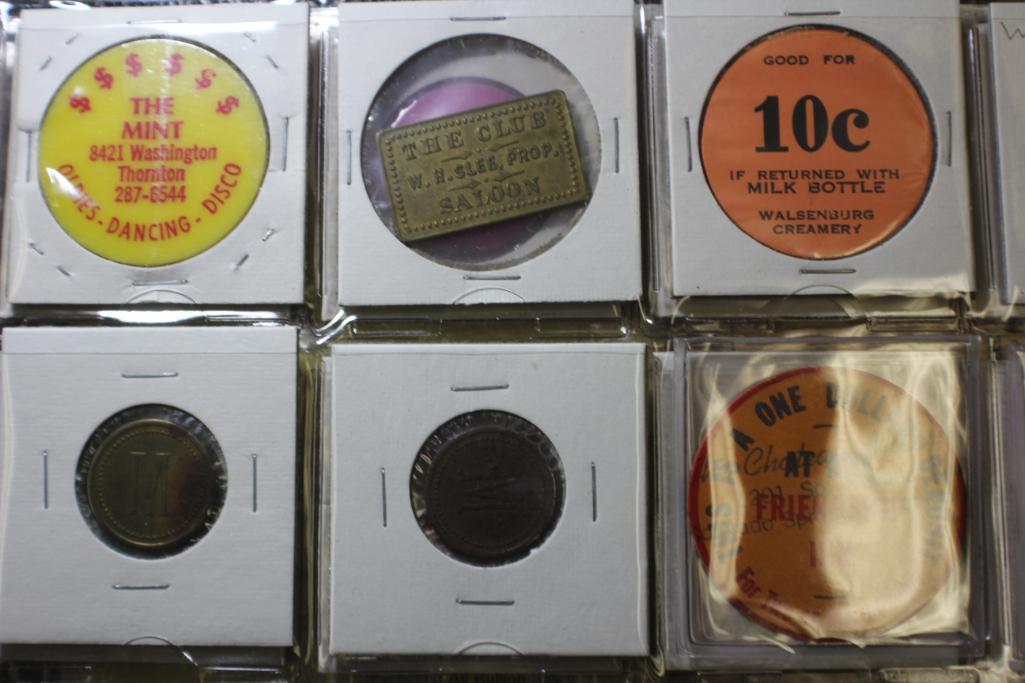 Binder Filled with Collectible Colorado Trade Tokens and Guide Book
