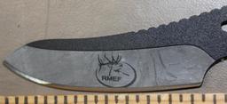 Pair of Buck RMEF Fixed Blade Knives in Sheaths