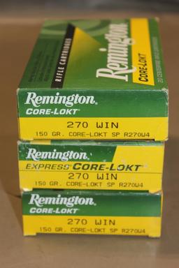 60 Rounds Remington 270 Win Core-Lokt Ammunition
