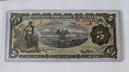 Gobierno Provisional De Mexico Series Banknote Set