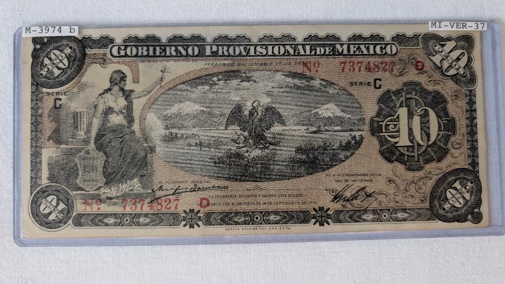 Gobierno Provisional De Mexico Series Banknote Set