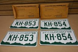 Two 1969 Colorado License Plate Pairs!