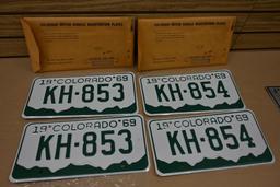 Two 1969 Colorado License Plate Pairs!