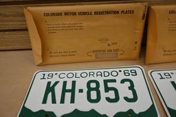 Two 1969 Colorado License Plate Pairs!