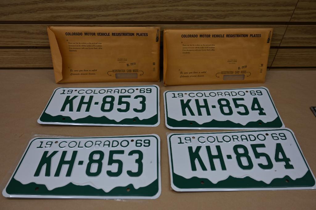 Two 1969 Colorado License Plate Pairs!