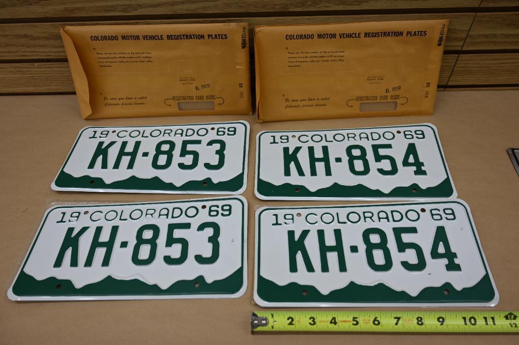 Two 1969 Colorado License Plate Pairs!