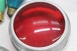 Three Stebber Flood Light Covers in Red, Green, and Blue