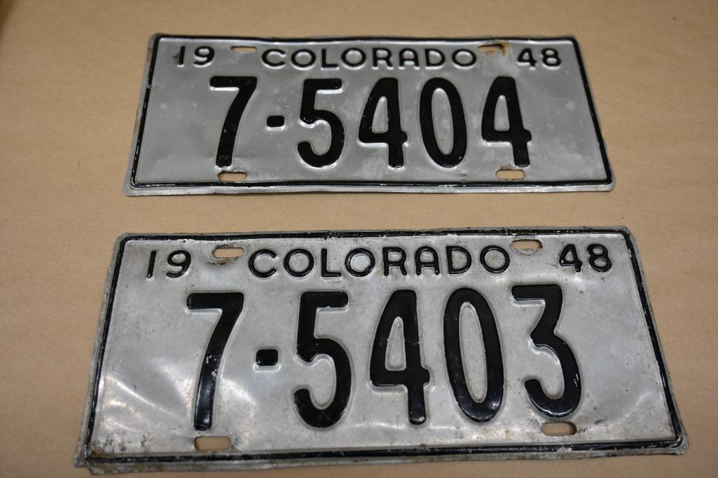 1948 Colorado License Plate Pair #7-5403!