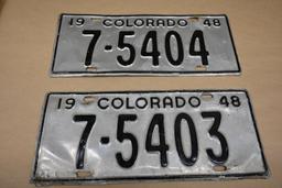1948 Colorado License Plate Pair #7-5403!