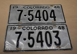 1948 Colorado License Plate Pair #7-5403!