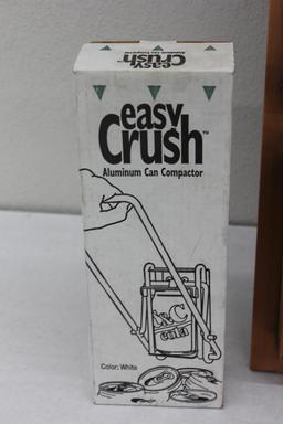 Easy Crush Can Crusher and Copper Magazine Rack