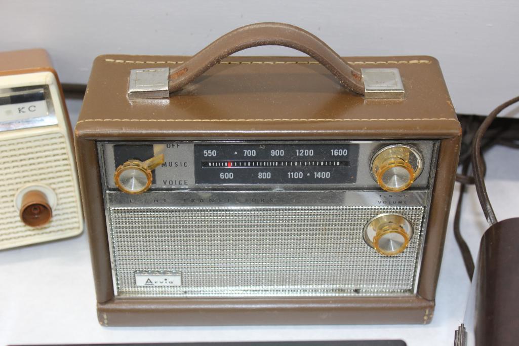 Mixed Portable Transistor Radios with Repair Parts and Tools