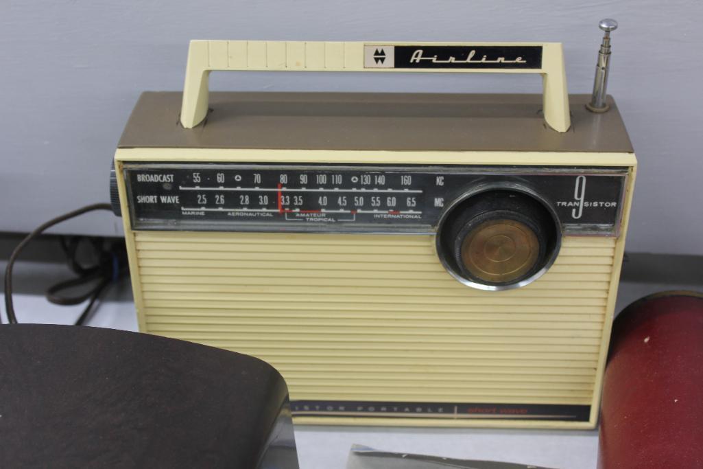 Mixed Portable Transistor Radios with Repair Parts and Tools