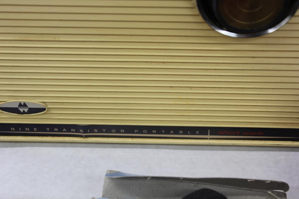 Mixed Portable Transistor Radios with Repair Parts and Tools