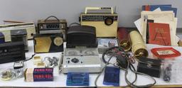 Mixed Portable Transistor Radios with Repair Parts and Tools