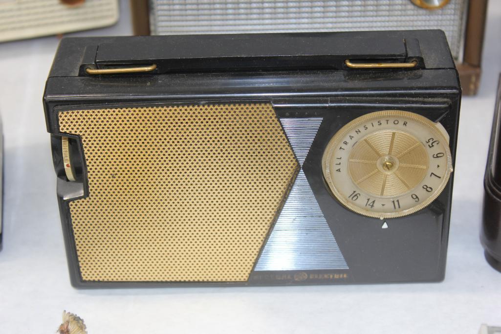 Mixed Portable Transistor Radios with Repair Parts and Tools