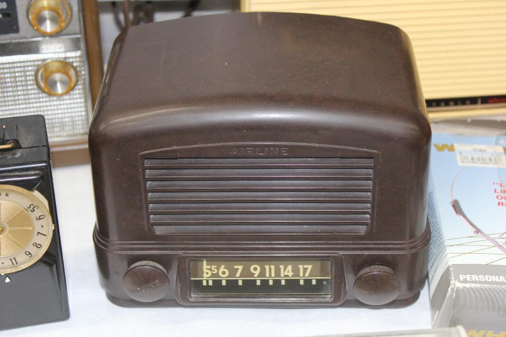Mixed Portable Transistor Radios with Repair Parts and Tools