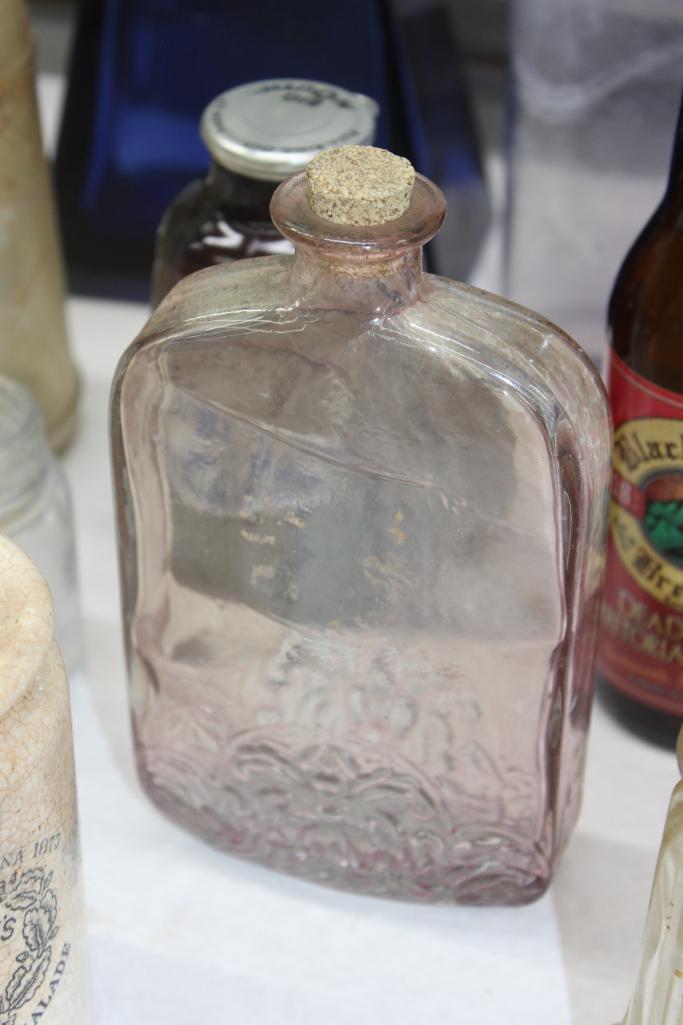 Mixed Clear and Colorful Glass Bottles, Insulators, and More