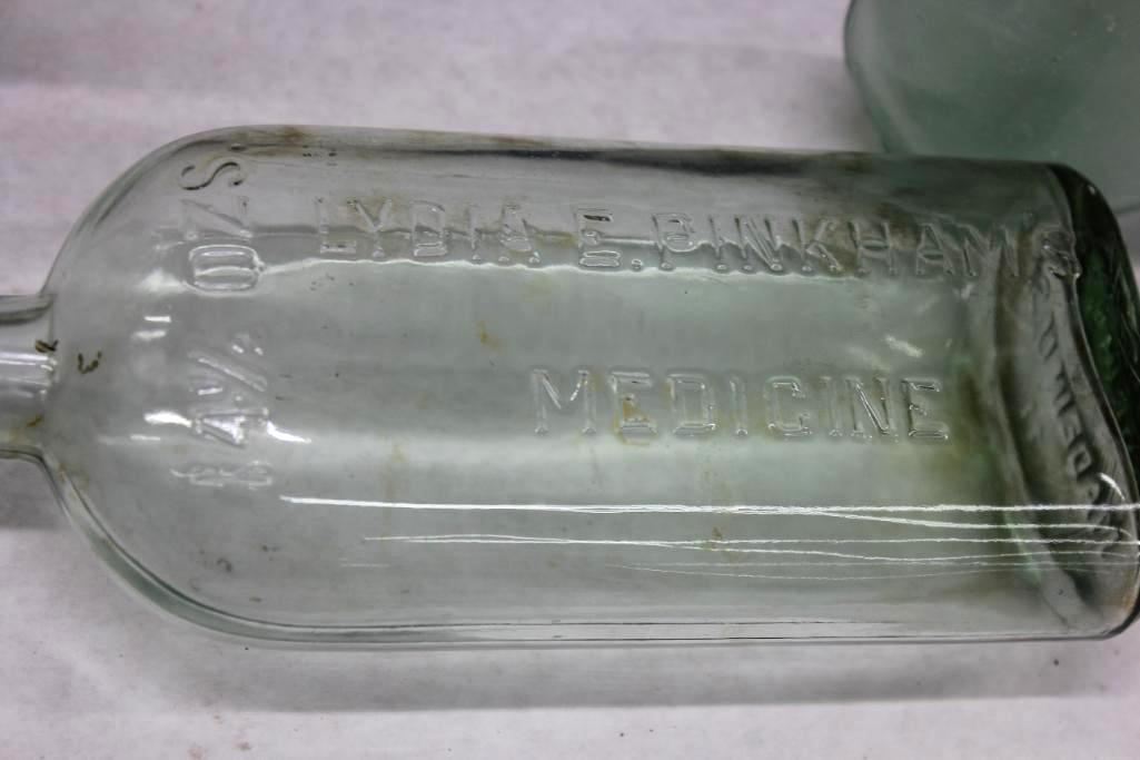 Mixed Clear and Colorful Glass Bottles, Insulators, and More