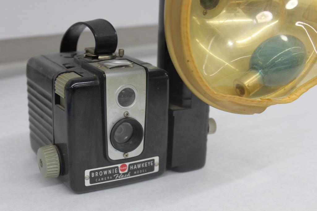 Brownie Hawkeye Camera and Mixed Vintage Products in Packaging
