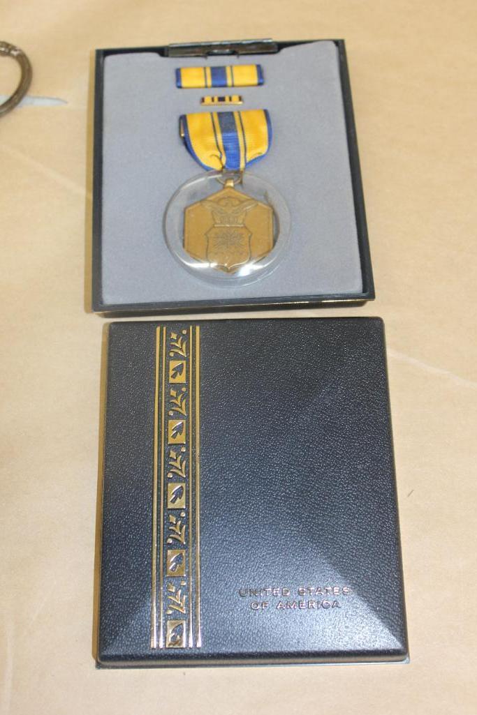 US Military Commemorative Medal in Case with Other Pins