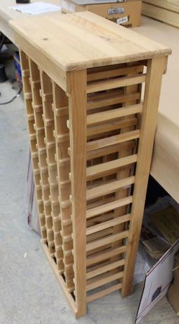 Wood Wine Rack and Two Medium Area Rugs