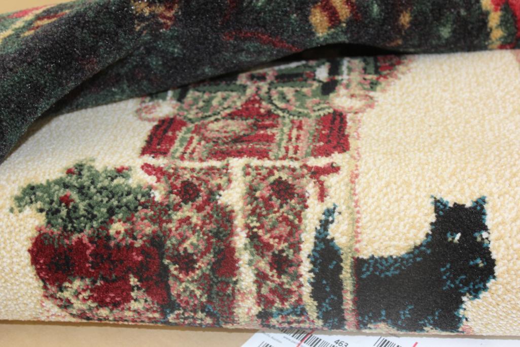 Wood Wine Rack and Two Medium Area Rugs