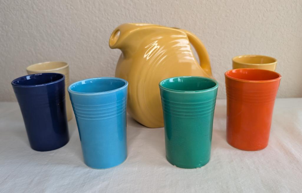 Fiesta Small Disc Pitcher and Juice Tumblers