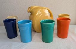 Fiesta Small Disc Pitcher and Juice Tumblers