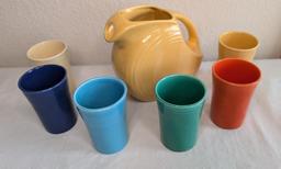 Fiesta Small Disc Pitcher and Juice Tumblers